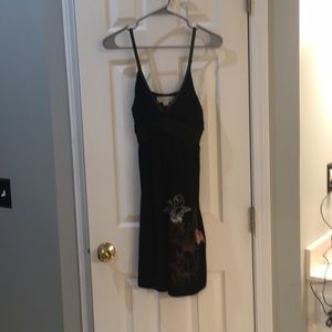 Black dress with brown accents